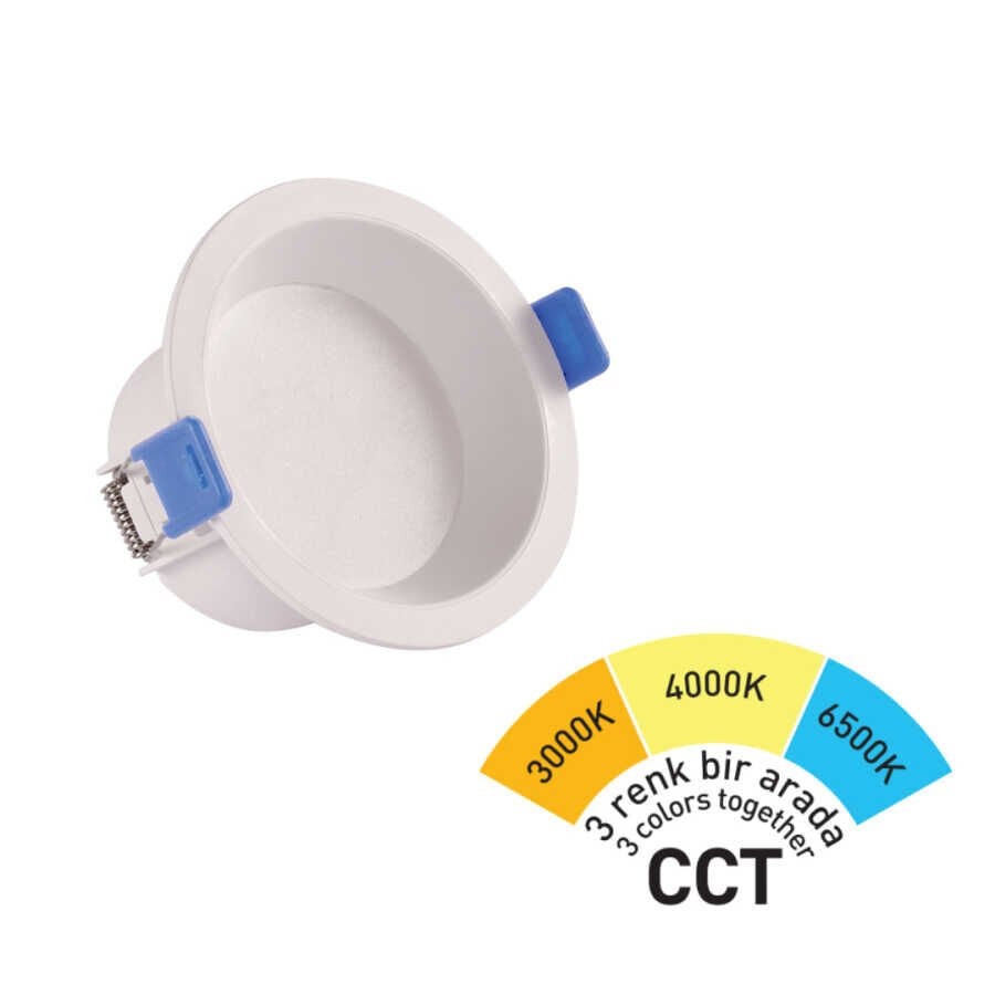 ACK AD01-00790 7W 3 Renkli Beyaz Kasa Downlight Led Spot