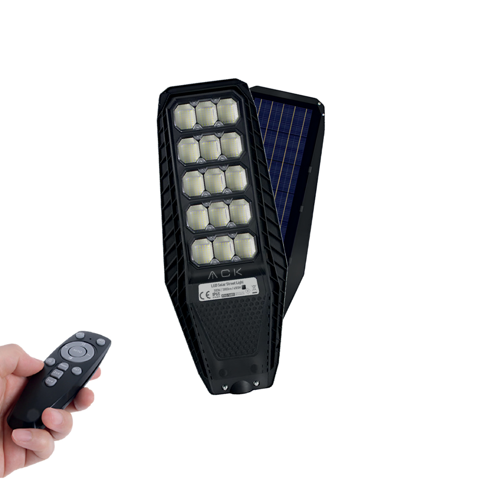 ACK AT42-16031 300W Solar Sokak Armatürü 6500K Beyaz Işık IP65