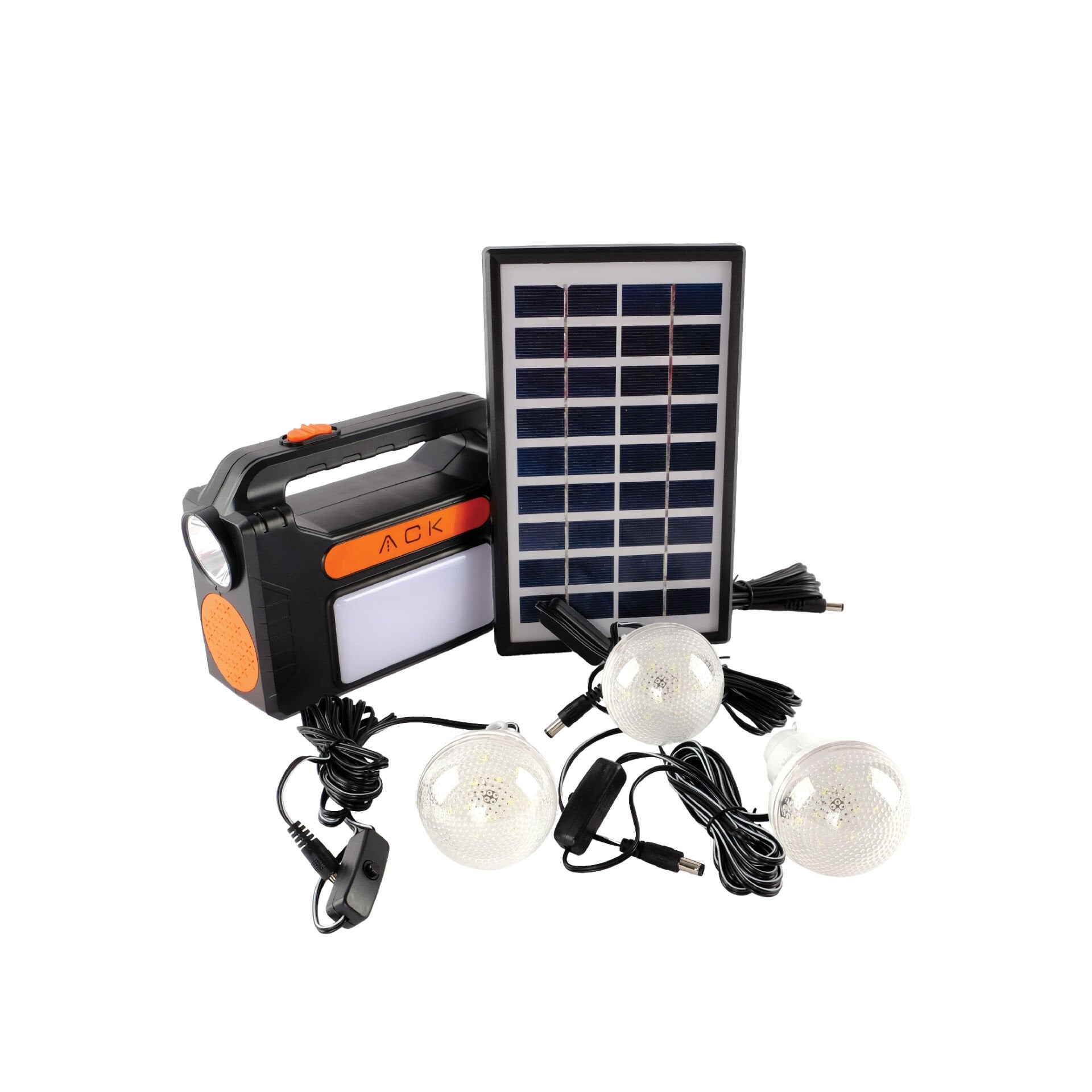 ACK AC01-00830 Güneş Panelli Işıldak 1W 1-2 Mikro USB+C Tipi Kablo 220V IP20