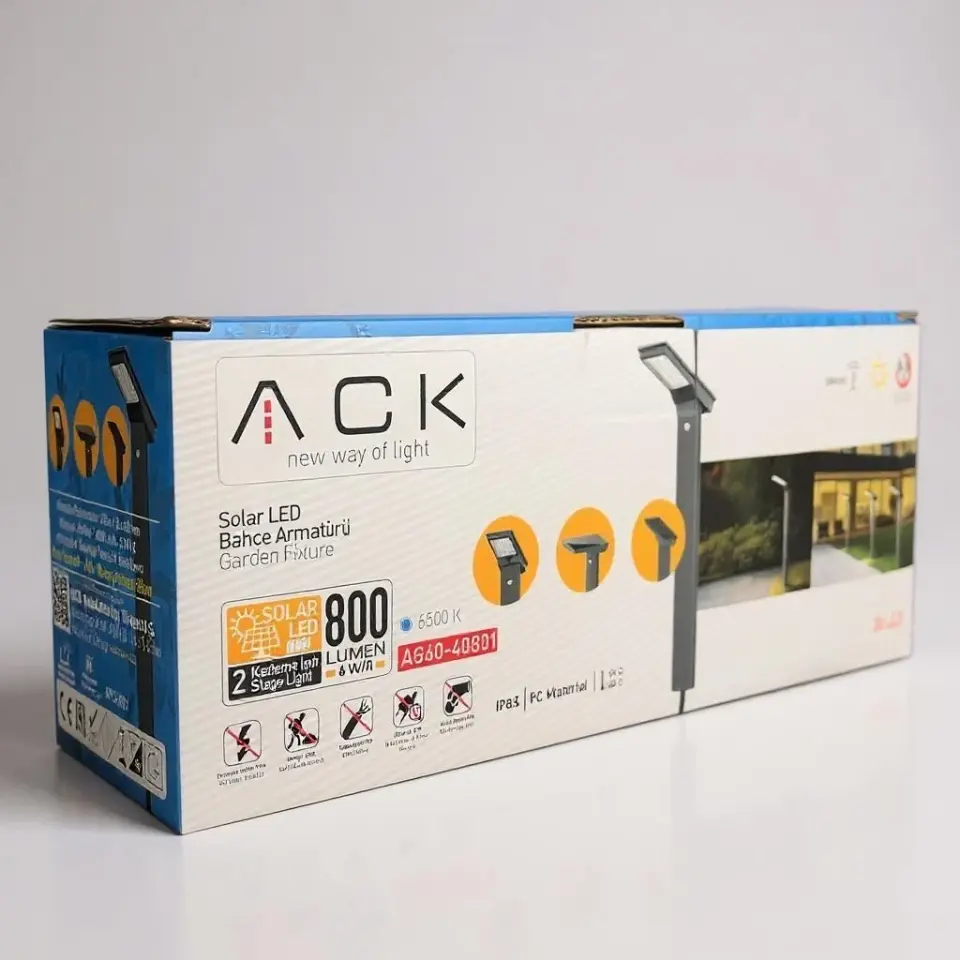 ACK Solar Led Bahçe Armatürü Kazikli 5V/4W 6500K AG60-40831